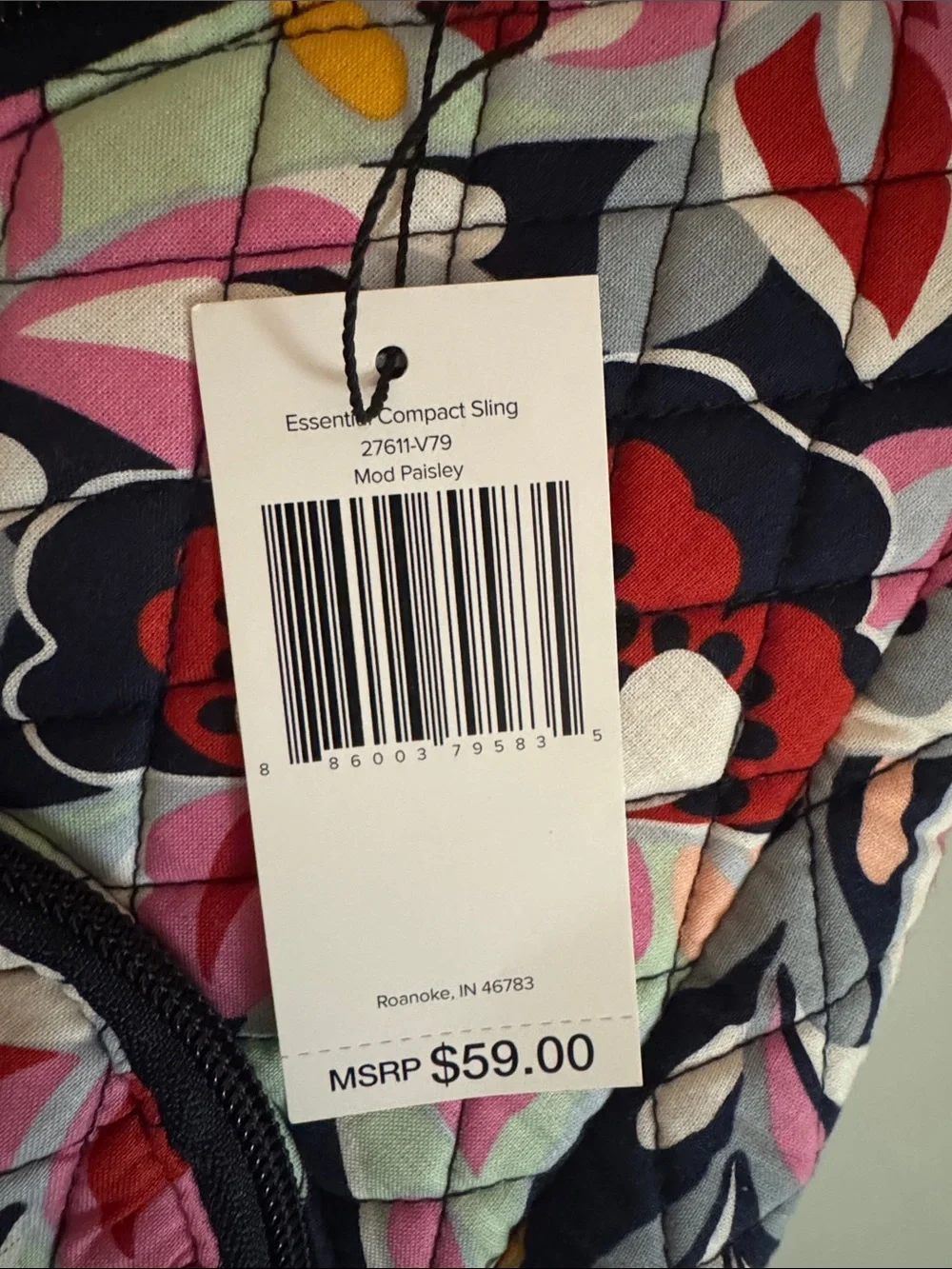 Vera Bradley Navy Multi Quilted Sling Crossbody Bag